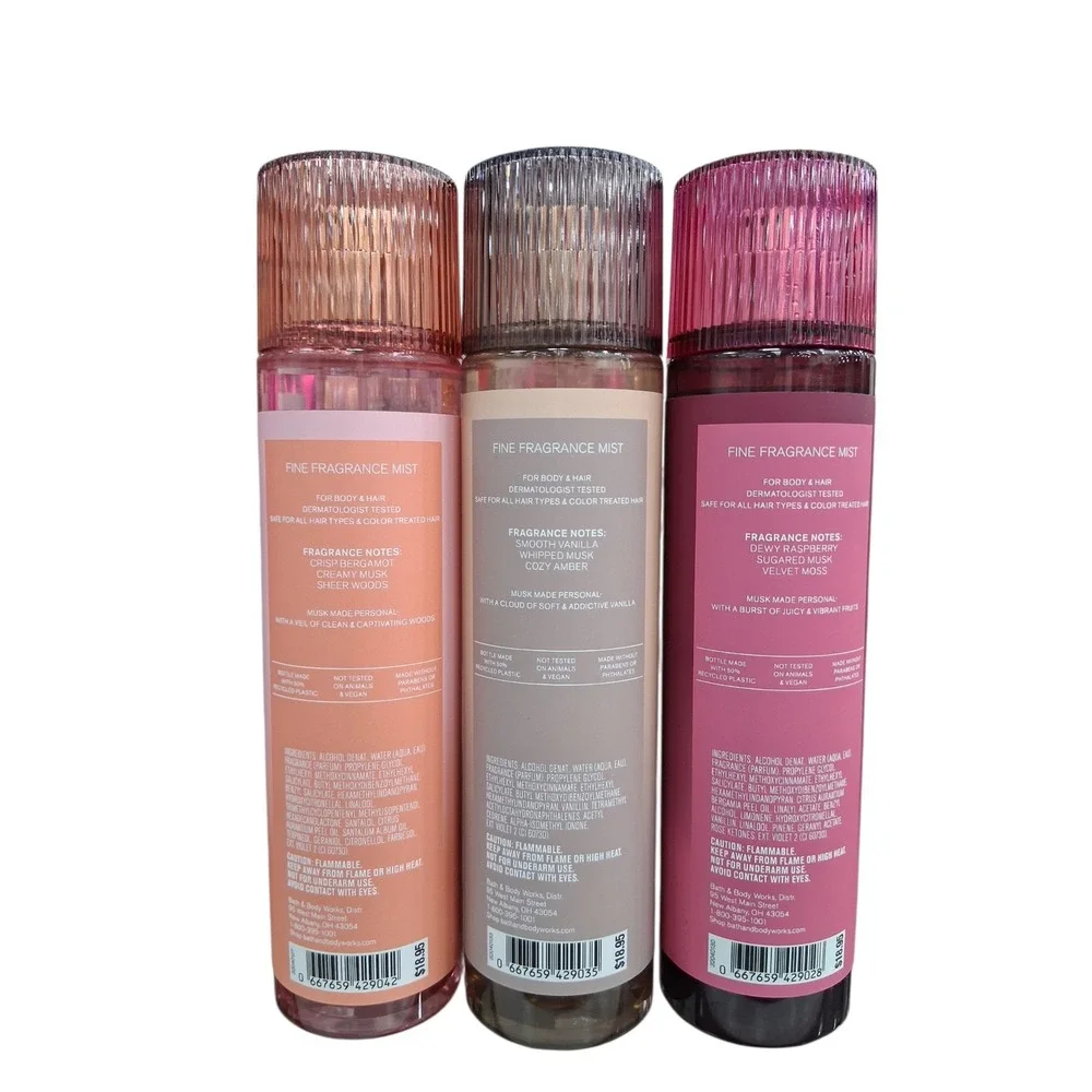 Limited Edition Bath & Body Works 3 pcs Bundle of Musk‎ Aroma Warm Fresh Fruity